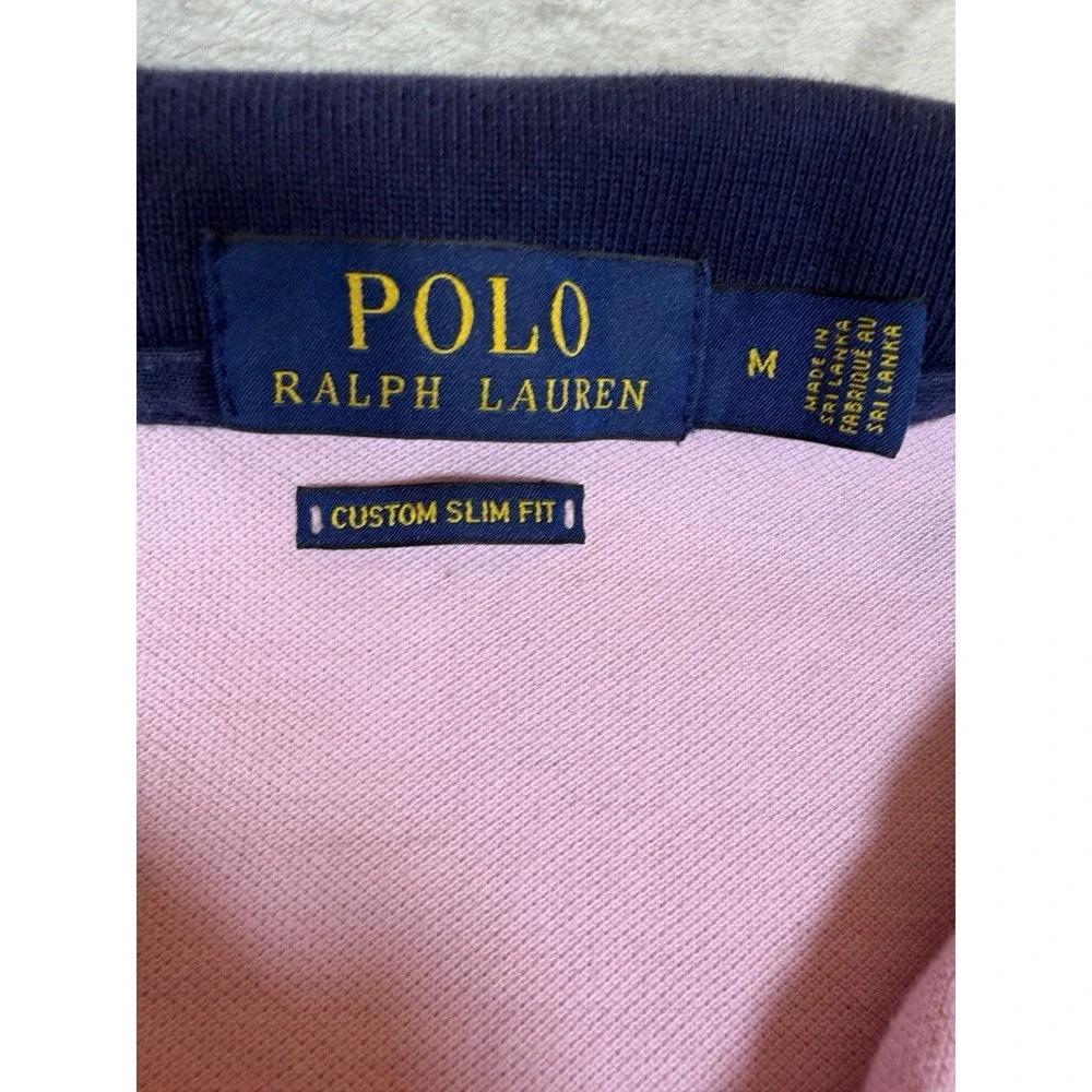 Polo Ralph Lauren Custom Slim Fit Polo Shirt Women's M Pink Big Pony Rugby USA